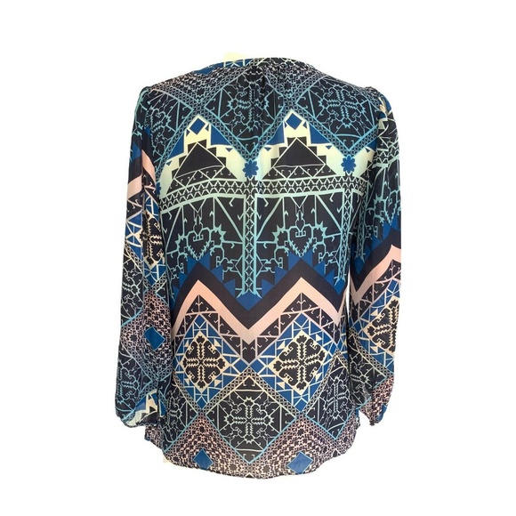 Anthropologie Sz 6 Blouse Top Silk Size 6 Blue Pink - Picture 4 of 8